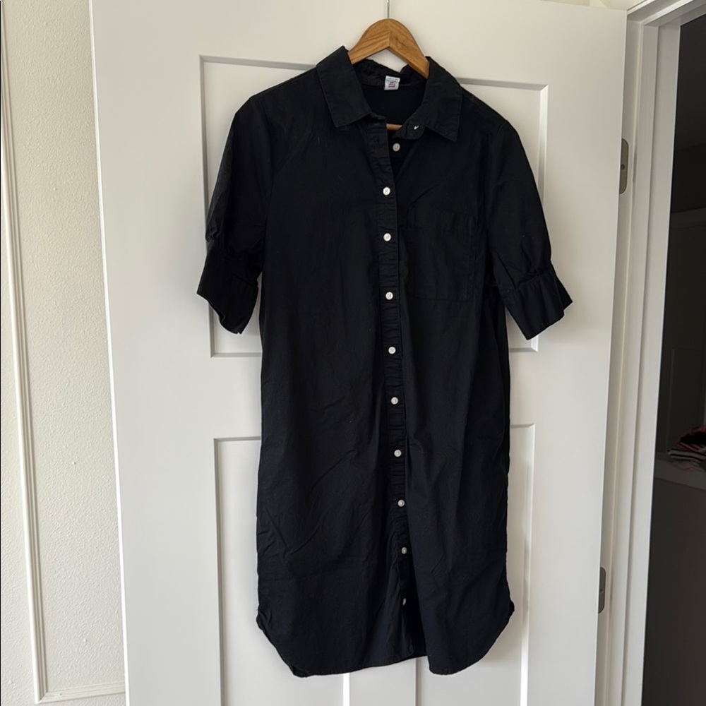 Old Navy Black Button-Up Shirt Dress